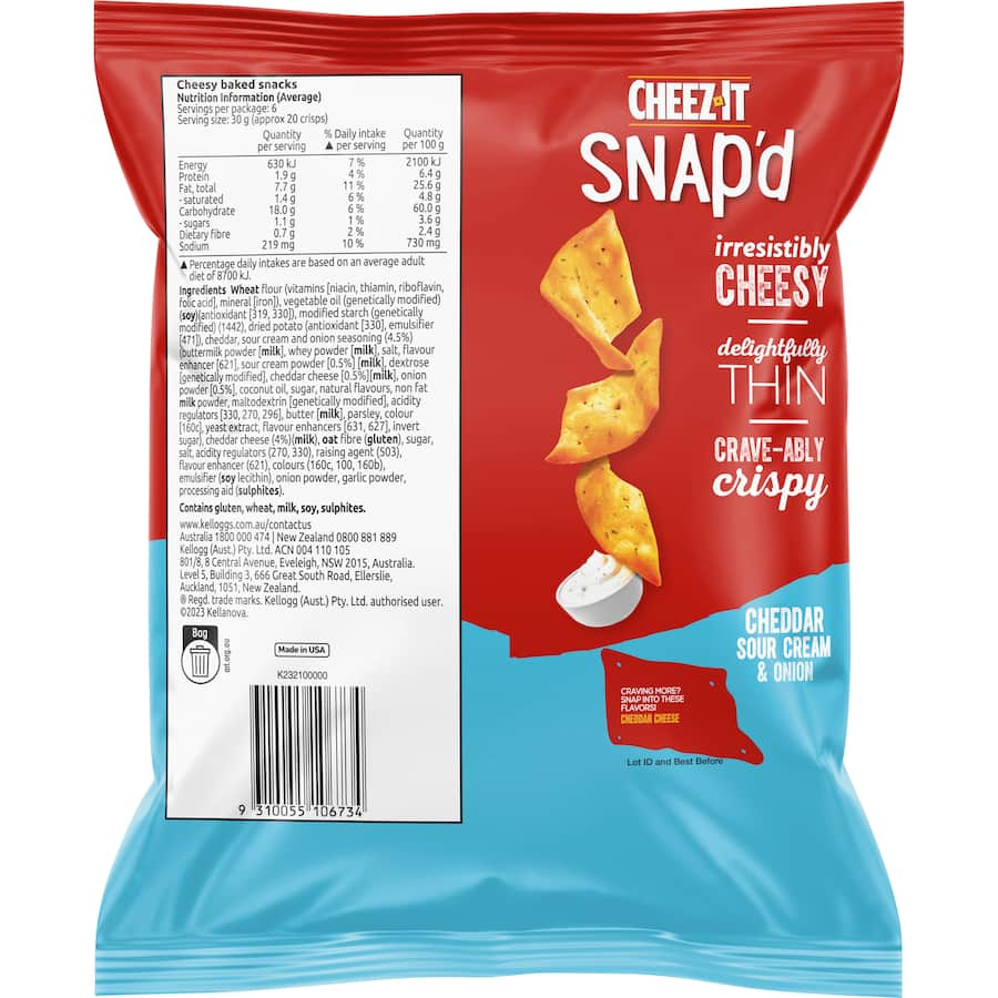 Cheez It Snap'd Chips Sour Cream & Onion