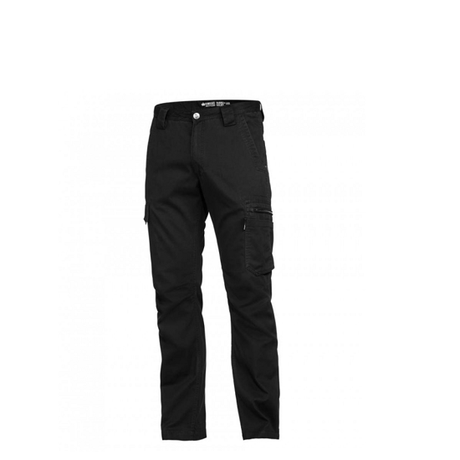 KingGee Lightweight Tradie Pant in Black, Size 82, features 12 pockets, UPF 50+ protection, and durable cotton drill fabric.