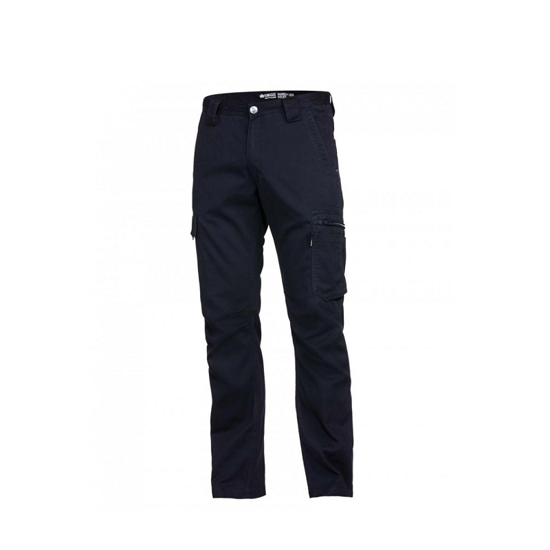 KingGee Lightweight Tradie Pants in Oil Navy, Size 97, featuring 12 pockets and UPF 50+ for durability and comfort.