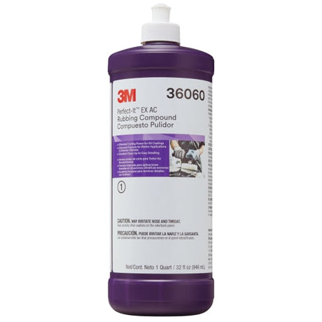 3M Perfect-It EX AC Rubbing Compound 946mL 6-Pack for quick paint correction, smooth application, and removal of surface imperfections.