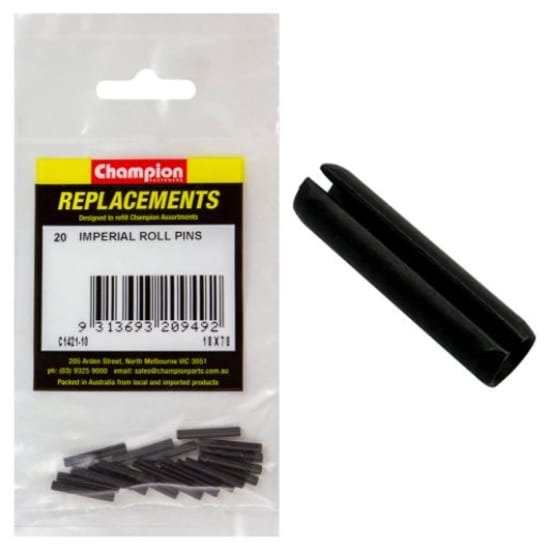 Durable 1/8" x 7/8" roll pins in a 20-pack, perfect for automotive repairs and machinery assembly, ensuring reliable fastenings.