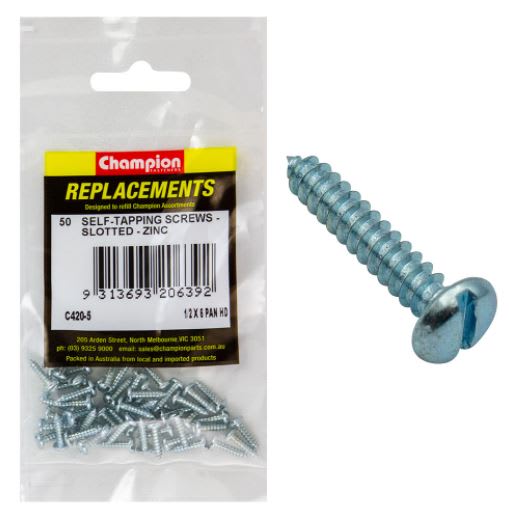 6G x 1/2" S/Tapping Screw Pan Head Phillips -50pk