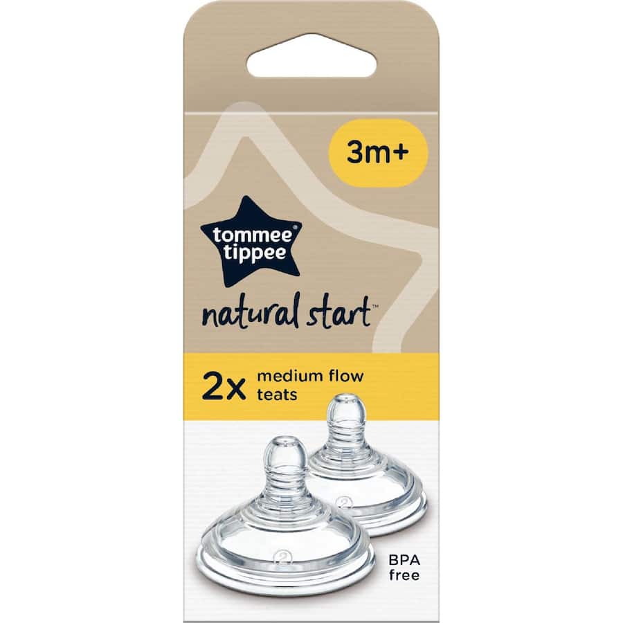 Tommee Tippee Baby Teat Natural Start Medium Flow - 2 pack