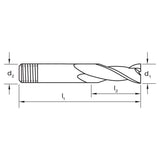 Sutton 14mm 2 Flute Slot Drill, ideal for precision milling in soft steels and non-ferrous materials, featuring a threaded design.