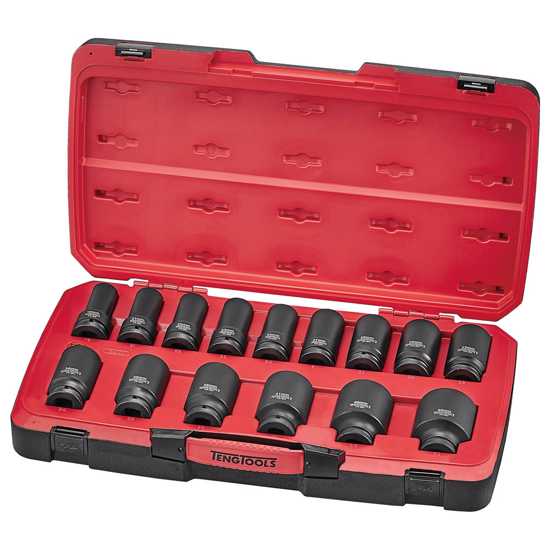 Teng Deep Metric Impact Socket Set-3/4" Drive - 6-Point-17 Piece (Each)