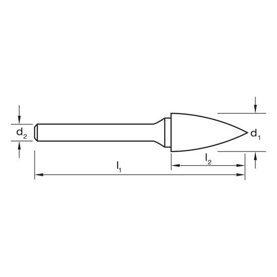 P&N Double CutCarbide Burrs Tree Shape Pointed End-6.35mm-6mm Shank (Each)