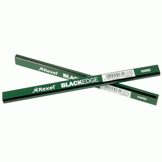 Blackedge green carpenter's pencil with hard lead for precision marking on wood and metal, ideal for DIY and professional use.