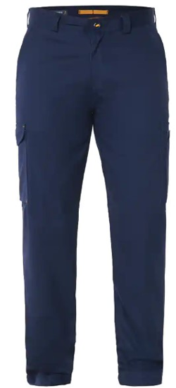 Navy Workhorse Cotton Cargo Pants MPA003 in size 117, featuring multiple pockets, mesh vents, and UPF 50+ sun protection.