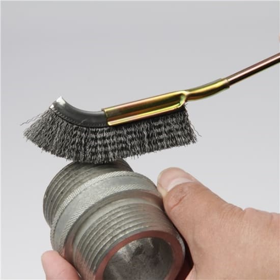 Toledo Steel Cleaning Brush Set featuring a curved 220mm and straight 210mm brush, ideal for rust and dirt removal in tight spaces.