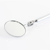 Toledo Telescopic Inspection Mirror with extendable shaft, 50mm non-magnified glass mirror, and dual ball joint for flexible viewing.