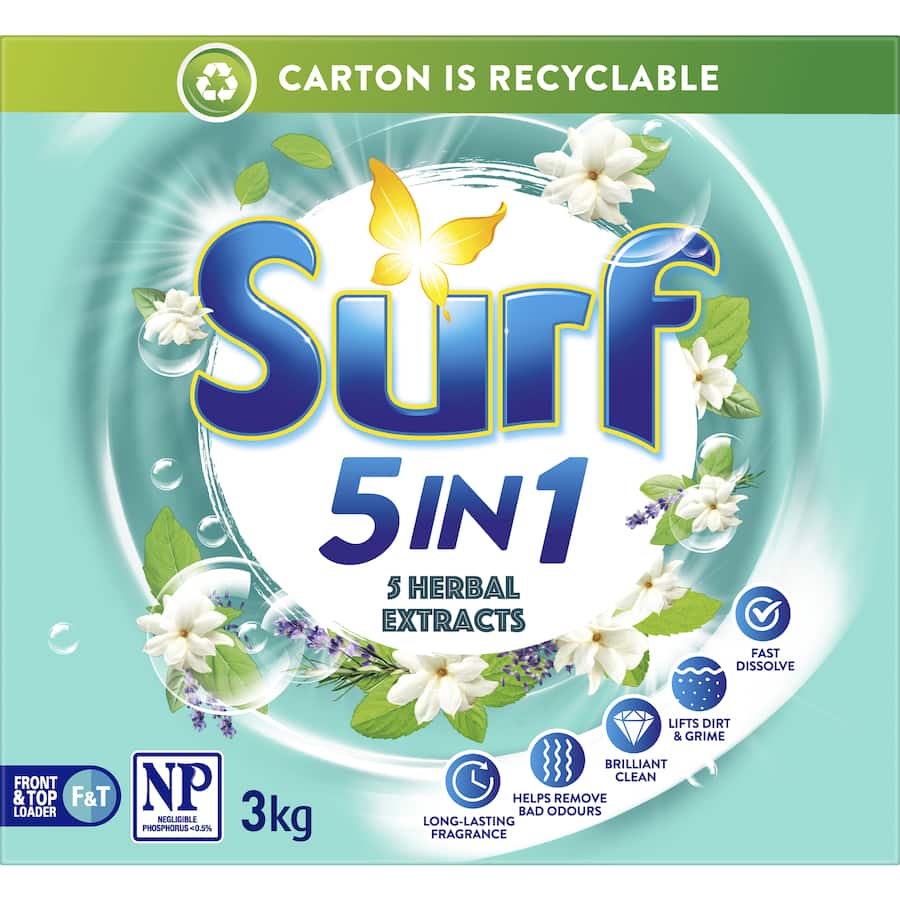 Surf Laundry Powder 5 In 1 Herbal Extracts - 3kg