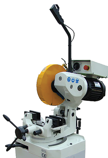 Garrick Circular Cold Cut Saw 0315, an industrial metal cutting tool with adjustable mitre, rapid vice, and built-in coolant system.