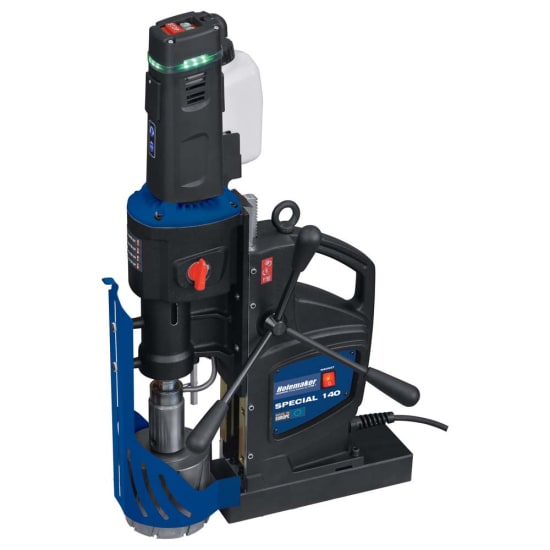 Holemaker Magnetic Base Drill HMSPECIAL140, a powerful, portable drilling machine with variable speeds and intelligent control for precise drilling.