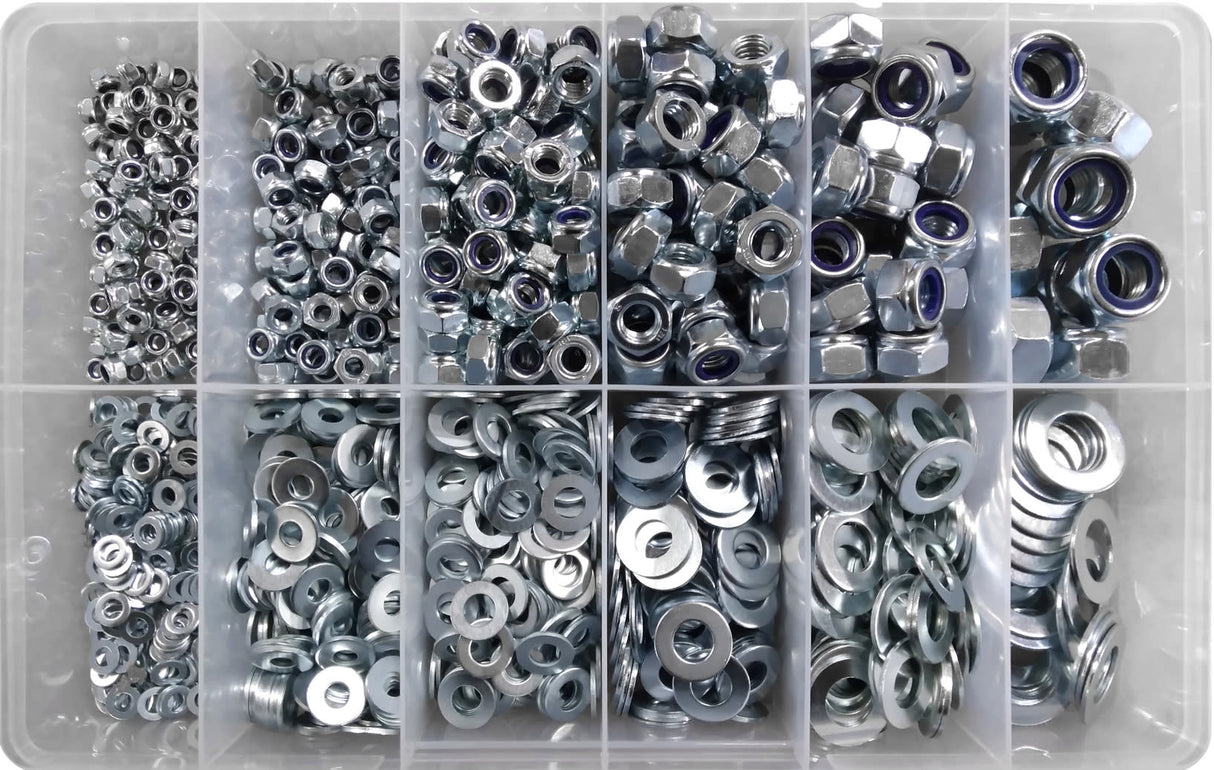 Nyloc Nut & Washer Zinc Plated Kit 1210 piece