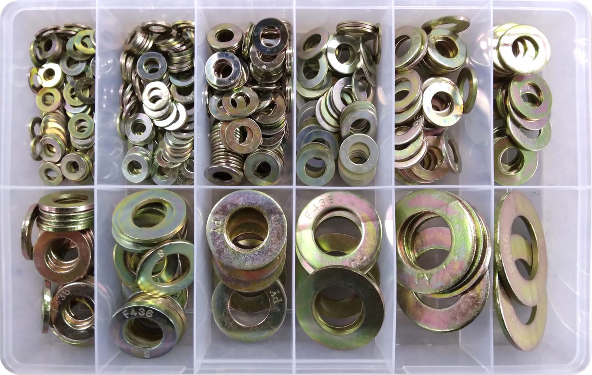 F436 Hardened Washer Zinc Coated Kit 456 piece