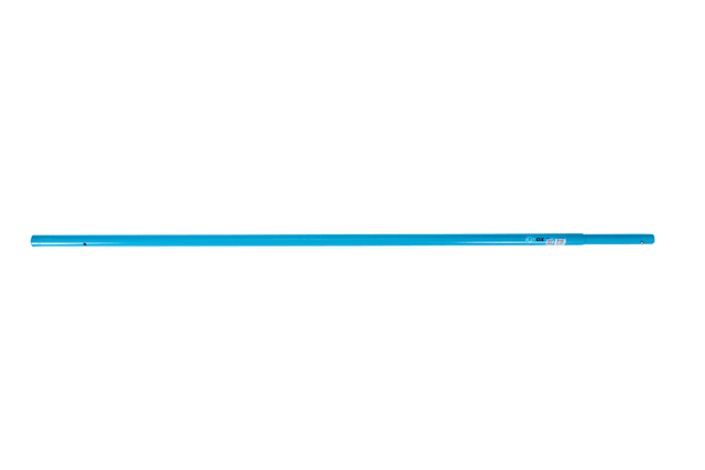 Lightweight 1800mm aluminium float/trowel handle with snap button holes for quick tool changes and seamless concrete finishing.