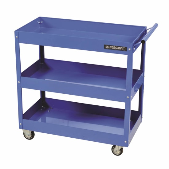 Kincrome 3 Tier Tool Cart with durable finish, sturdy castors, and ample storage for organized tool management.