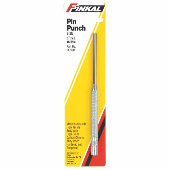 Kincrome 5mm Long Series Pin Punch, made from durable carbon alloy steel, ideal for precision tasks and safe striking.