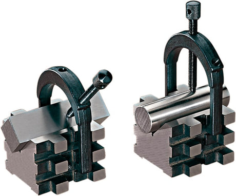 Starrett V-Blocks and Clamps 568C-Pair for precision machining, featuring hardened steel and versatile clamp designs for secure workholding.