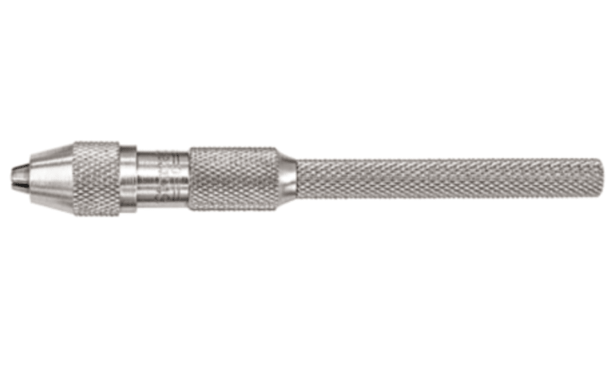 Starrett Pin Vise 162C-1.3, a precision tool for craftsmen, featuring tapered collet and small handles for effortless rotation.