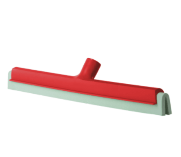 Vibrant red double bladed squeegee head, 55cm, designed for optimal cleaning efficiency and hygiene in any environment.