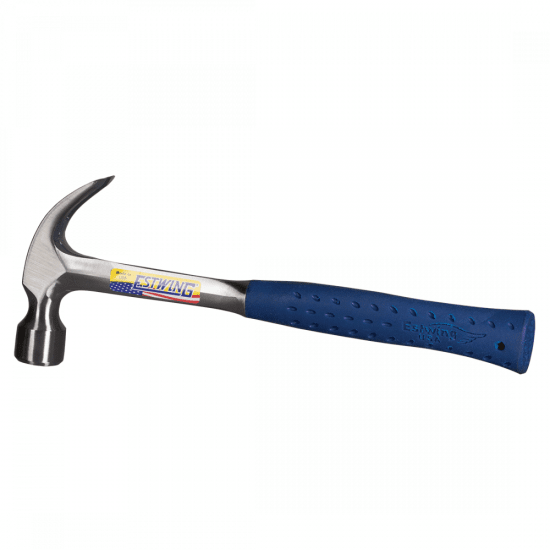 Estwing 22oz Claw Hammer with solid steel design, shock reduction grip, and smooth face for powerful, comfortable striking.