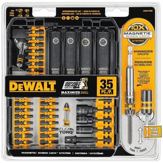 Dewalt 35 Piece Impact Ready Screwdriving Bit Set (Each)