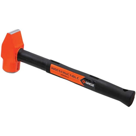 Groz 2.5lb cross pein hammer features an indestructible handle, ergonomic grip, and high-quality steel head for exceptional durability.