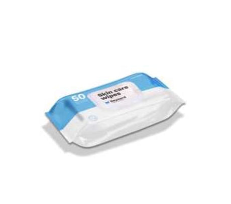 Reynard Skin Care Wipes in a carton of 12 packs, each with 50 thick, moisturizing wipes for gentle cleansing anywhere.