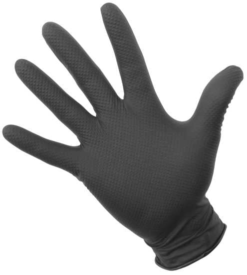 Eagle Diamond Texture Nitrile Gloves Powder Free-Black, M-2XL-Pack of 100 (Packet)