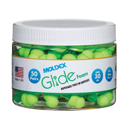 Moldex Foam Earplug 6686 in a jar with 50 pairs, offering 24 dB noise reduction and easy insertion for comfort.