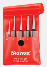 Starrett 5 Piece Centre Punch Set - Round Shank