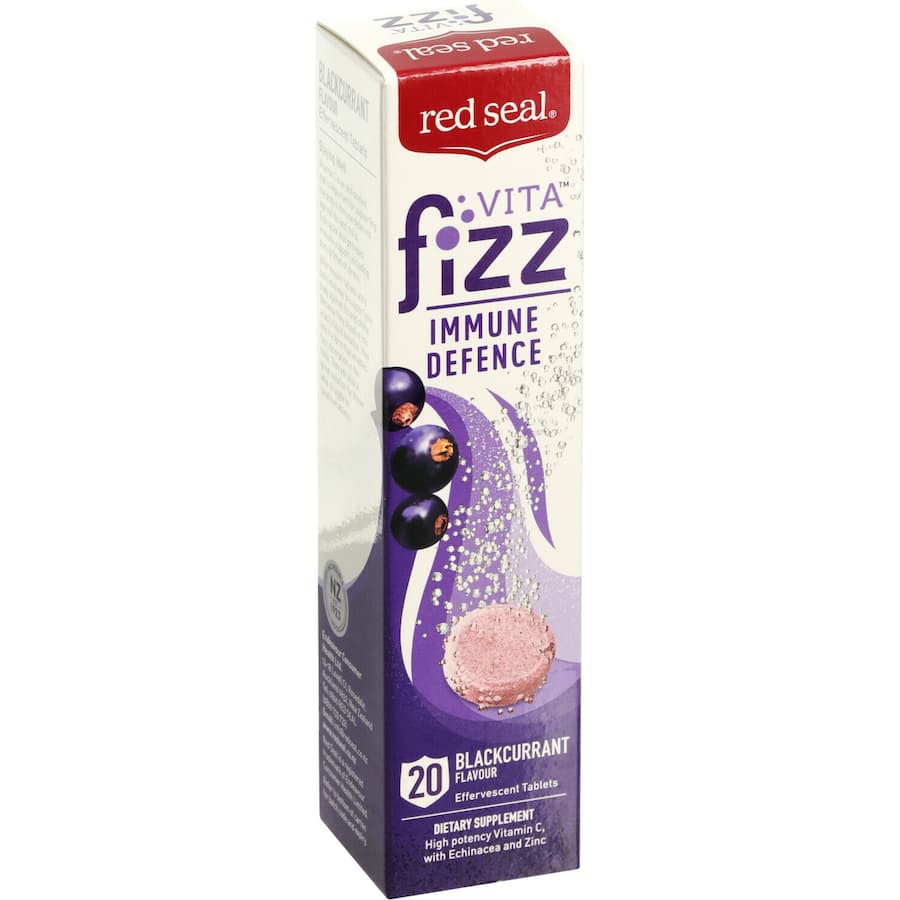 Red Seal Vita Fizz Effervescent Tablets Blackcurrant Immune Defence 20pack