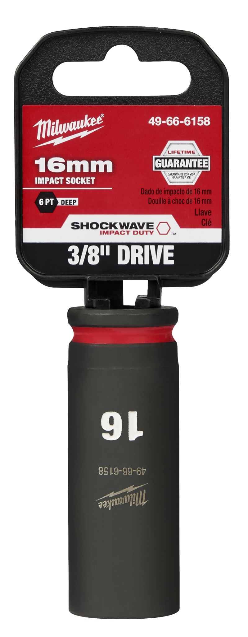 Milwaukee Shockwave Deep Impact Duty Socket 3/8"Dr 16mm