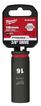 Milwaukee Shockwave Deep Impact Duty Socket 3/8"Dr 16mm