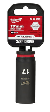 Milwaukee Shockwave Deep Impact Duty Socket 3/8"Dr 17mm