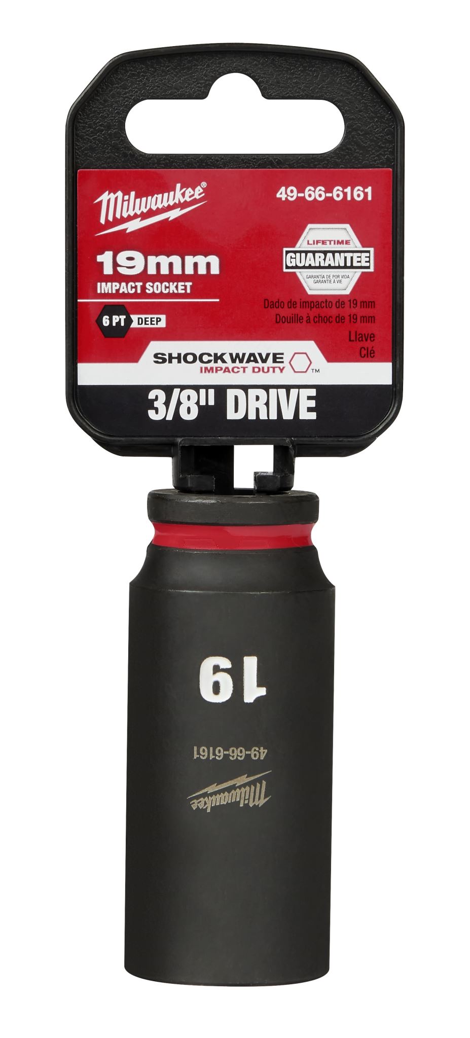 Milwaukee Shockwave Deep Impact Duty Socket 3/8"Dr 19mm