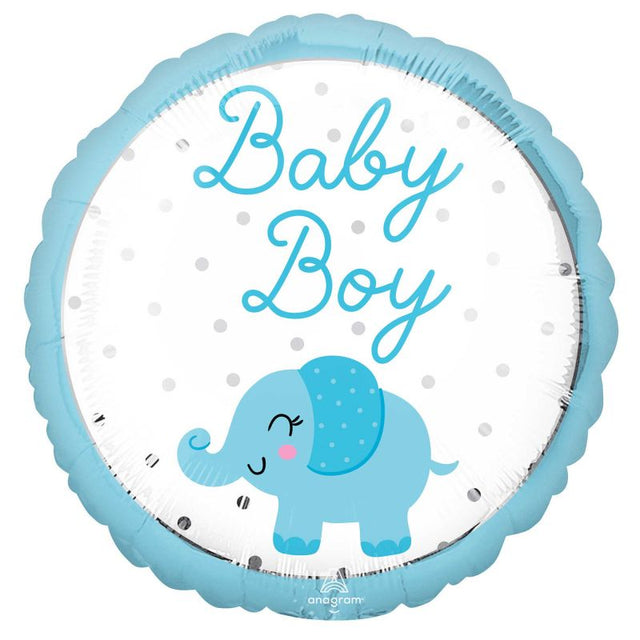 45cm baby boy elephant foil balloon, perfect for celebrations, adds charm and color to any event.