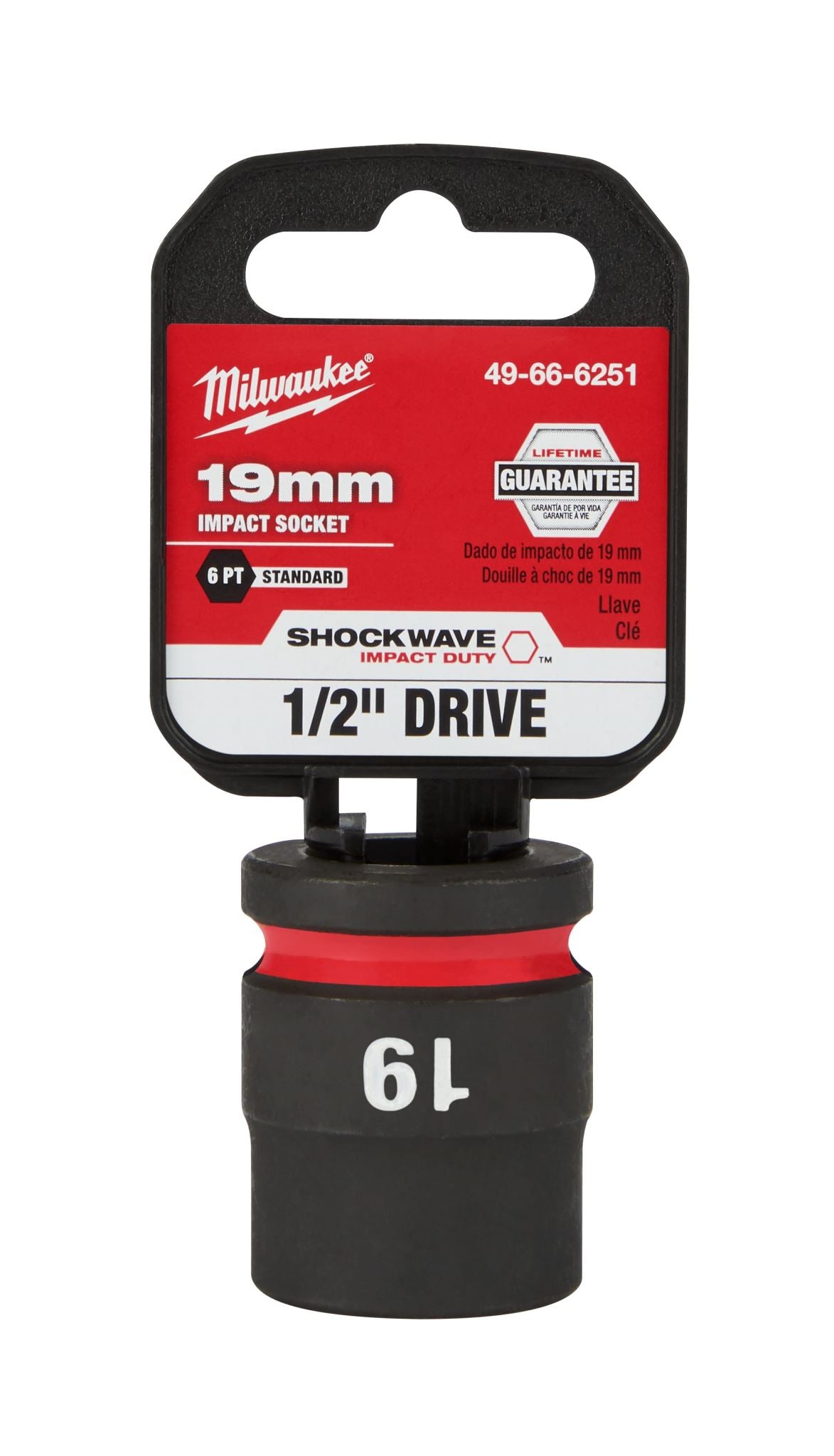 Milwaukee Shockwave Impact Duty Socket 1/2" Drive 19mm