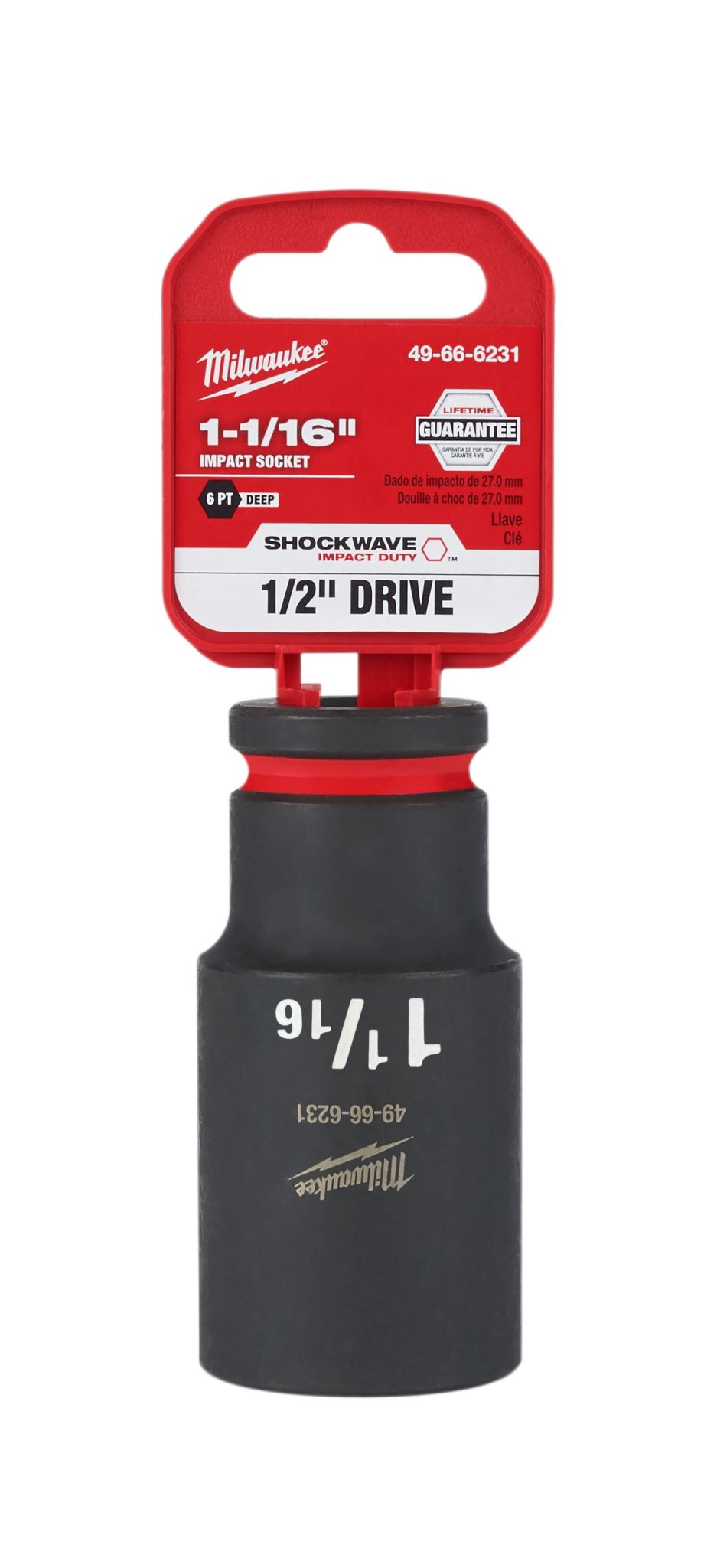 Milwaukee Shockwave Deep Impact Duty Socket 1/2"Dr 1-1/16"