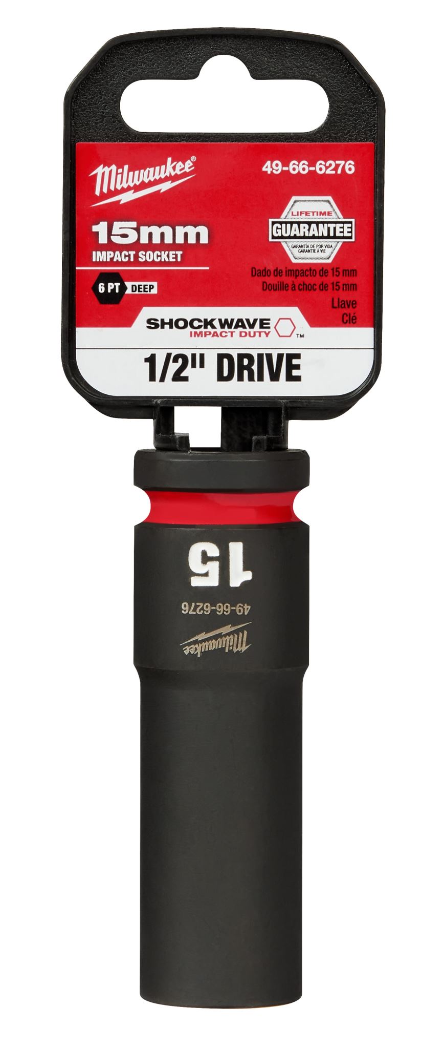 Milwaukee Shockwave Deep Impact Duty Socket 1/2"Dr 15mm