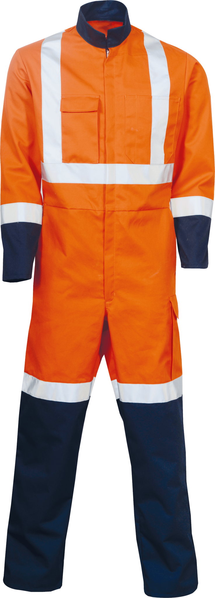Workhorse, TTMC Cotton Zip Overall, MOV059 - Fluro Ora/Navy - 12