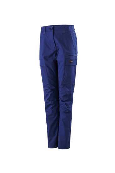 Navy women's Workcool Pro Pants in size 22 with curved fit, cooling vents, and multiple pockets for comfort at work.