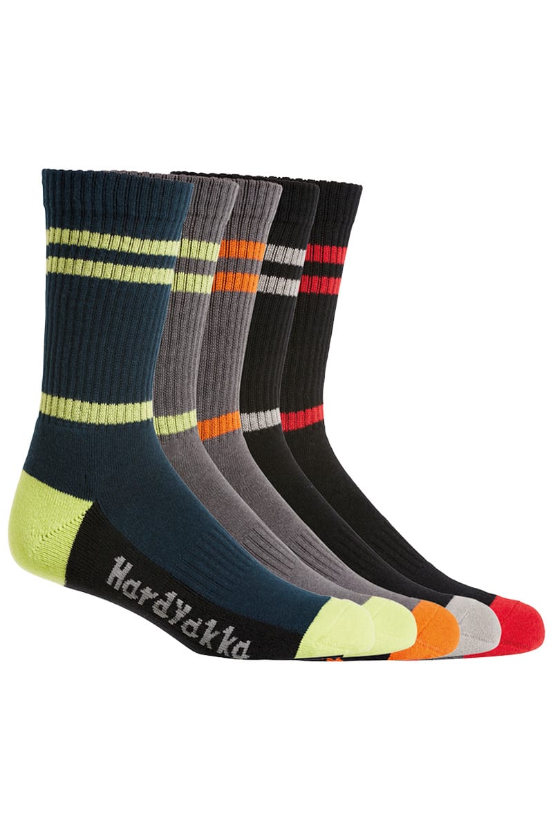 Hard Yakka, Cotton Crew Work Sock, Y20035 Pack of 5