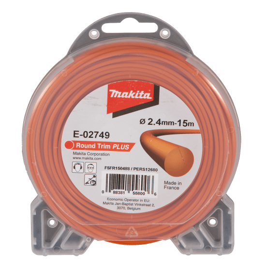 Makita Round Nylon Trimmer Line Orange-2.4mm x 15m (Each)