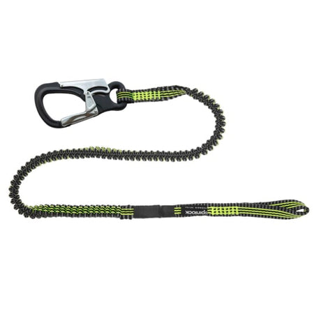 Lightweight 1 Clip 1 Link Safety Line for climbing, featuring a custom clip, overload indicator, and water-resistant webbing.