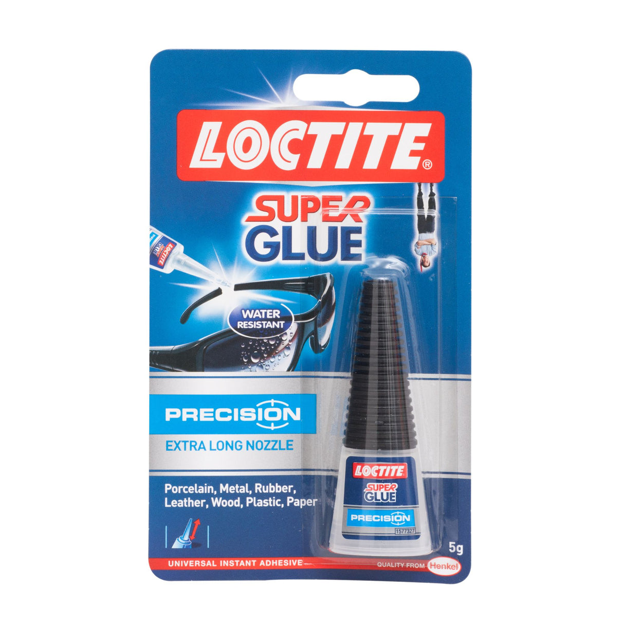 Loctite Super Glue Liquid Precision 5g in a spill-resistant bottle, ideal for precise and quick bonding of various materials.