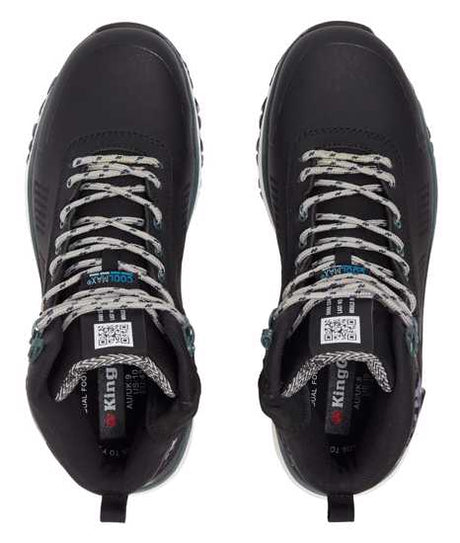 KingGee Terra Firma Work Boot in Black/Forest Green, Size 10, features vegan microfiber, slip resistance, and lightweight design.
