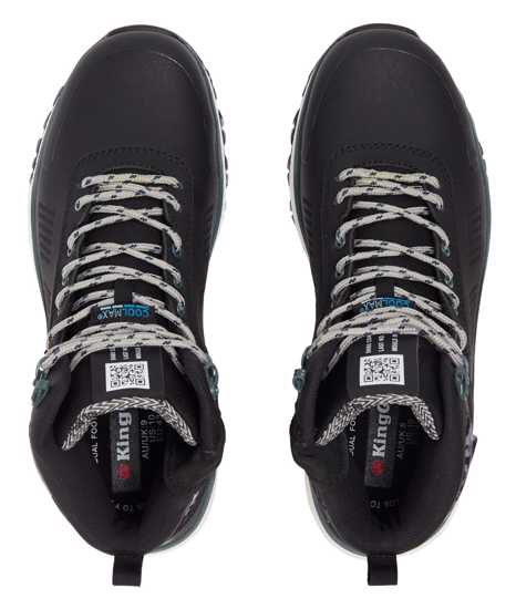 KingGee Terra Firma Work Boot in Black/Forest Green, Size 10, features vegan microfiber, slip resistance, and lightweight design.