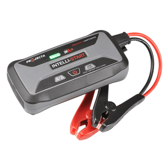 Compact Projecta Intelli-Start Lithium Jumpstarter 1200A, capable of starting engines up to 7.0L petrol and 4.5L diesel.